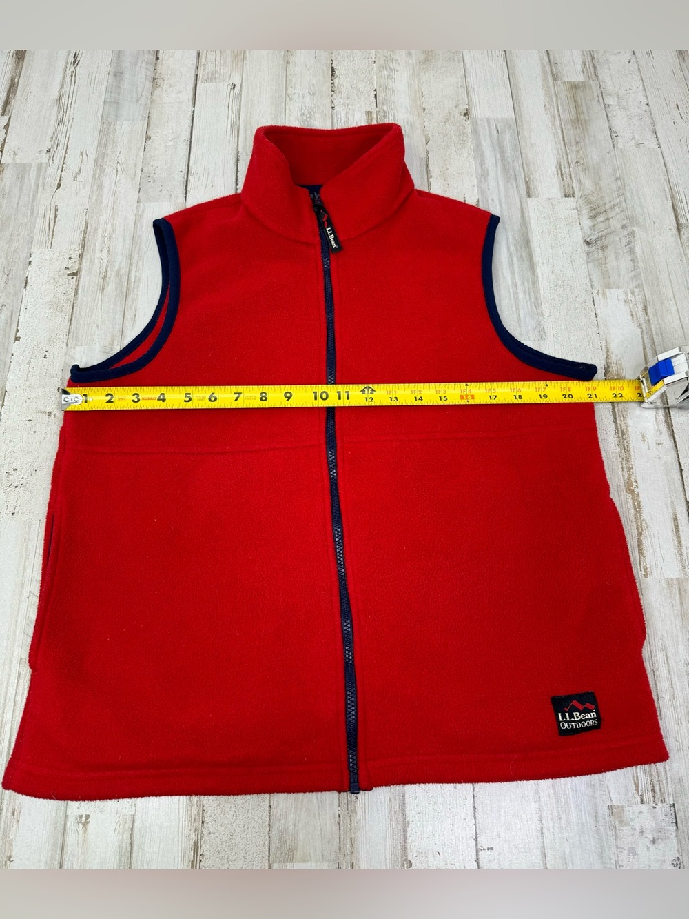 Vintage L.L. Bean Fleece Vest Women’s M Red Made In USA Outdoor Camping Full Zip - Picture 4 of 10